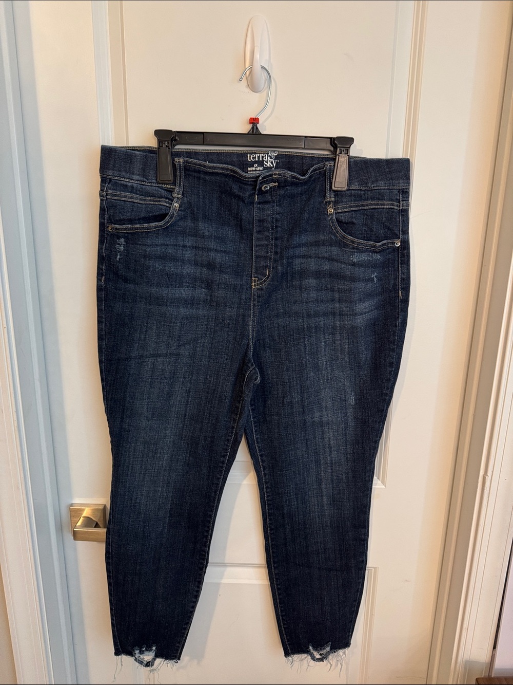 Terra & Sky Dark Indigo Ankle Skinny Jeans
